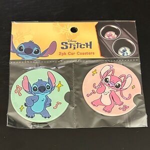 Disney Stitch 2-Pack Car Coasters in Mint Green & Light Pink